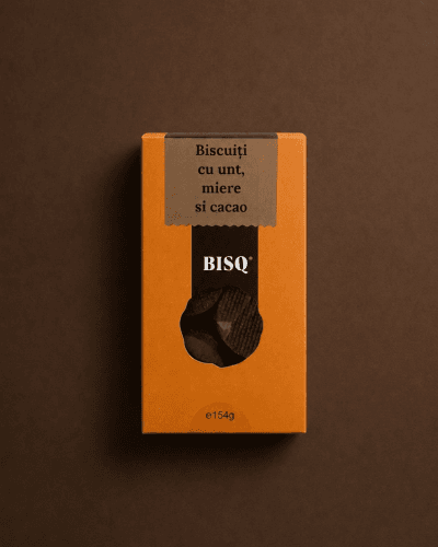Biscuiți BISQ cu unt, miere și cacao, preparați manual